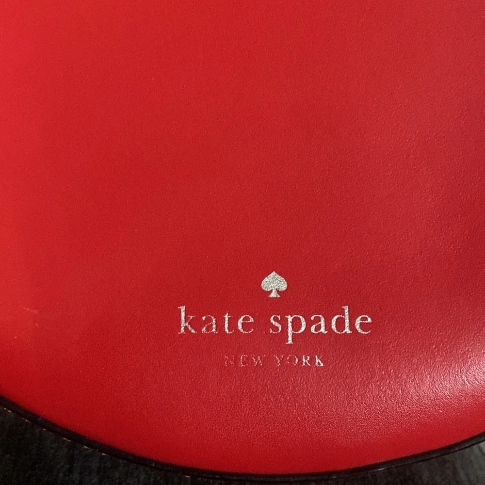 Rare Kate Spade leather handbag, w/ detachable strap, red, pink, hot pink